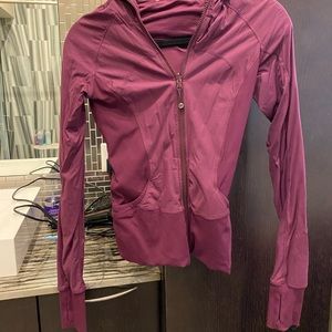 Authentic Lululemon Burgundy zip-up jacket with hood